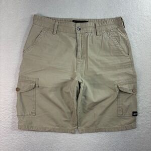 Y2K Oakley Cargo Shorts Men 34x11 Beige Regular Baggy Ripstop Gorpcore Outdoor